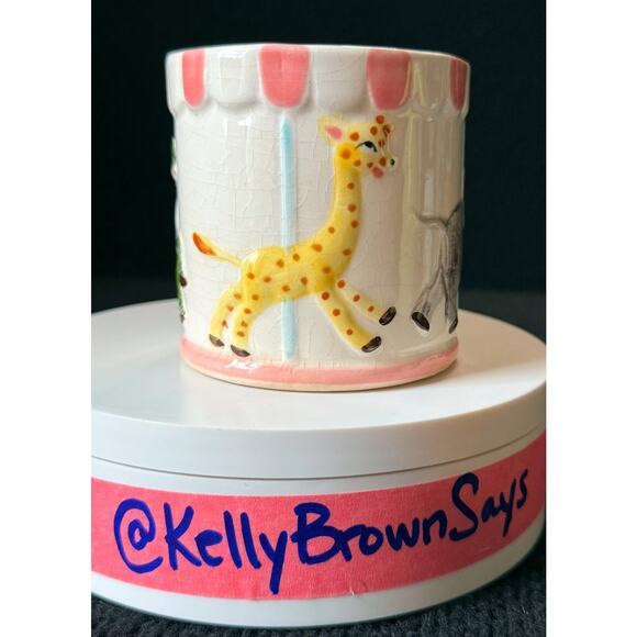 Vintage “All Gone" Child’s Cup Mug Ceramic Carousel Merry Go Round Circus Animal - Picture 4 of 6